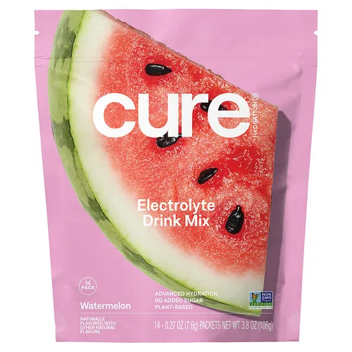 Cure Hydration, Mezcla de electrolitos hidratante, Sandía, 14 sobres, 7,6 g (0,27 oz) cada uno