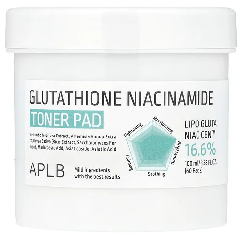 APLB, Almohadillas tónicas con glutatión y niacinamida, 60 almohadillas, 100 ml (3,38 oz. líq.)