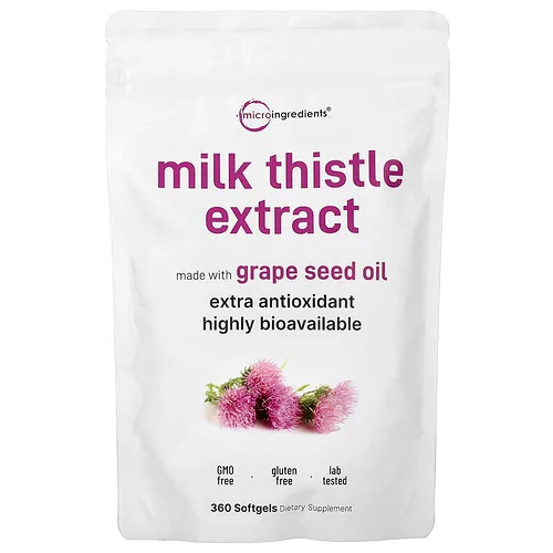 Micro Ingredients, Extracto de cardo mariano, 360 cápsulas blandas (100 mg por cápsula blanda)