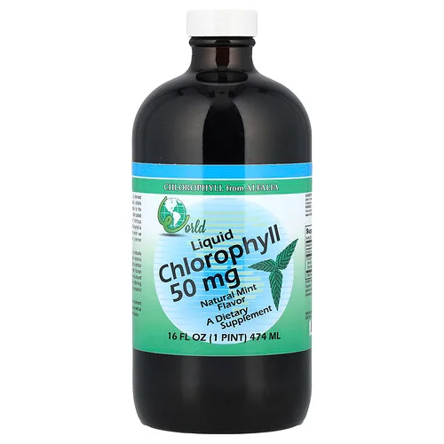 World Organic, Clorofila líquida, Menta natural, 474 ml (16 oz. líq.)