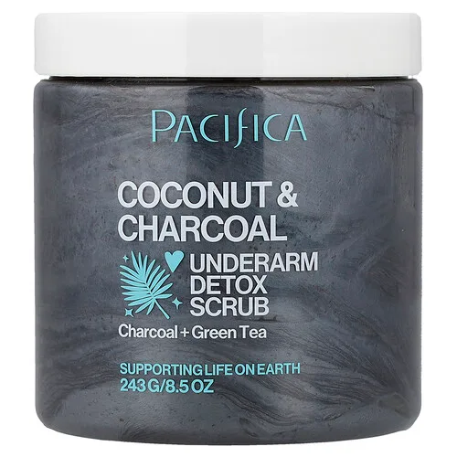 Pacifica, Coco y carbón vegetal, Exfoliante desintoxicante para las axilas, 243 g (8,5 oz)