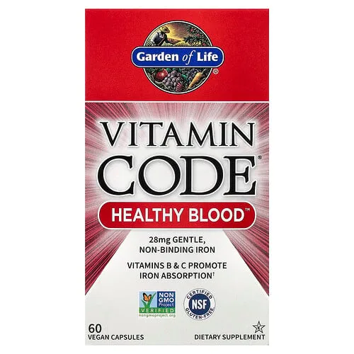 Garden of Life, Vitamin Code®, Healthy Blood™, 60 cápsulas veganas