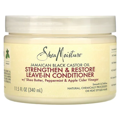 SheaMoisture, Aceite de ricino negro de Jamaica, Acondicionador sin enjuague fortalecedor y restaurador, 312 g (11 oz)