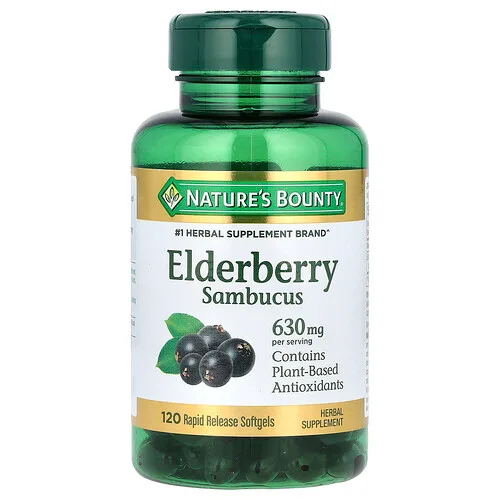 Nature's Bounty, Saúco Sambucus, 120 cápsulas blandas de liberación rápida (210 mg por cápsula blanda)