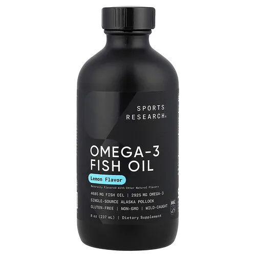 Sports Research, Aceite de pescado con omega-3, Limón, 237 ml (8 oz)