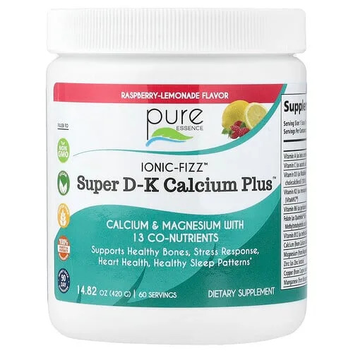 Pure Essence, Lonic-Fizz™, Super DK Calcium Plus™, Limonada de frambuesa, 420 g (14,82 oz)