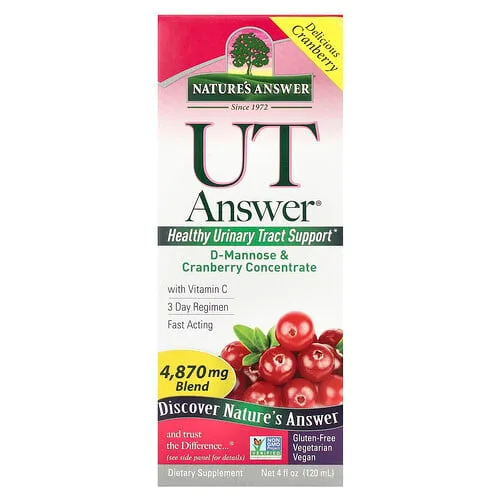 Nature's Answer, UT Answer, D-Manosa & Concentrado de arándano rojo, 4.870 mg, 4 fl oz (120 ml)