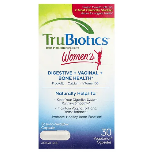 TruBiotics, Salud digestiva, vaginal y ósea para mujeres, 30 cápsulas vegetales
