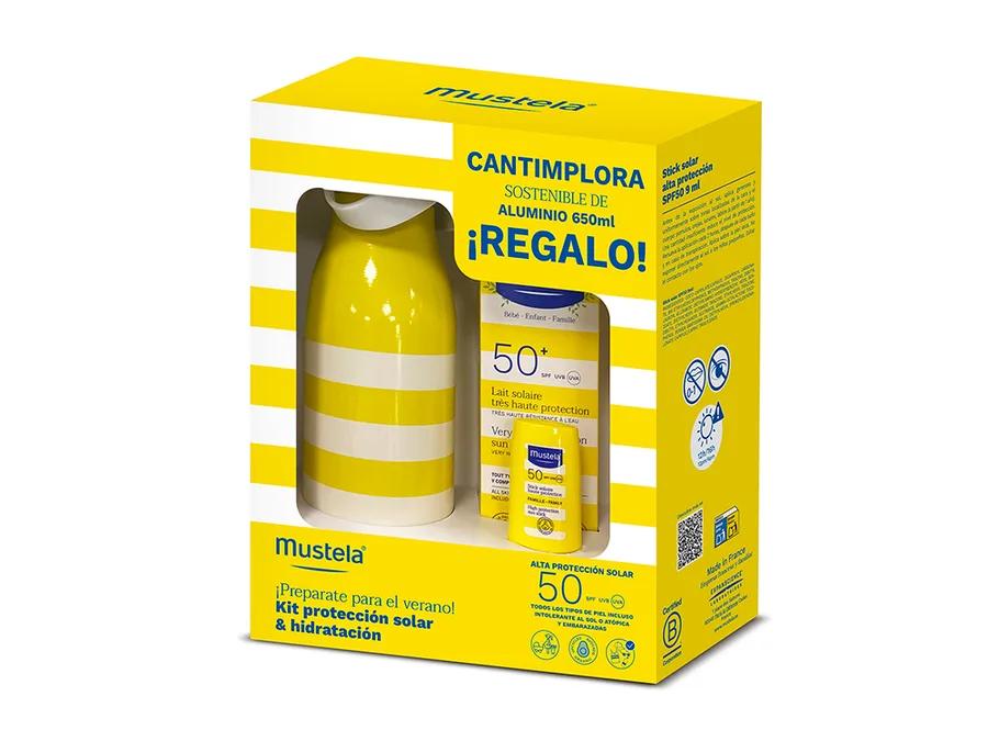 Kit de Protección Solar Leche Solar SPF50 & Stick Solar SPF50 + Cantimplora de regalo 100 ml