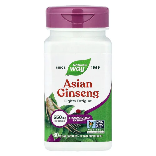 Nature's Way, Ginseng asiático, 550 mg, 60 cápsulas veganas