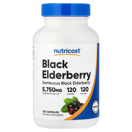 Nutricost, Saúco negro, 120 cápsulas (575 mg por cápsula)