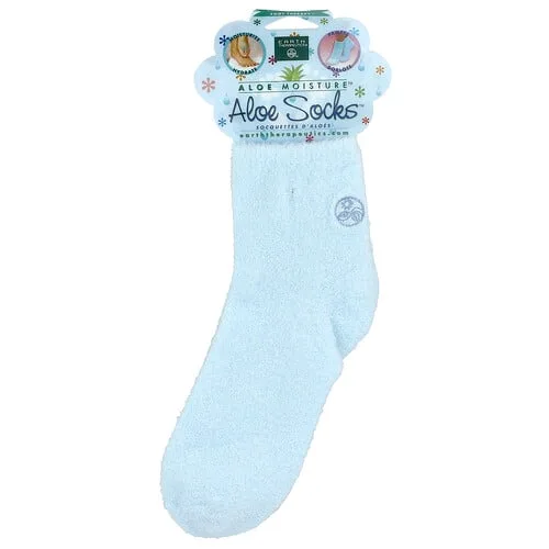 Earth Therapeutics, Aloe Moisture, Calcetines con aloe, Azul, 1 par