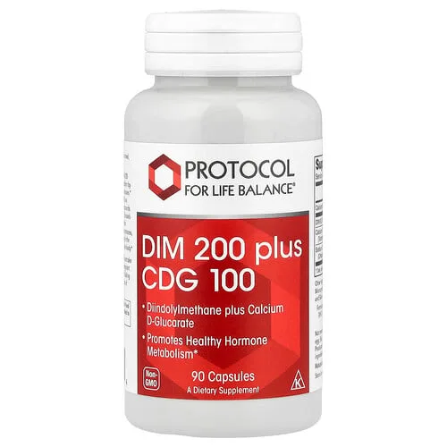 Protocol for Life Balance, DIM 200 más D-glucarato de calcio 100, 90 cápsulas