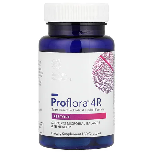 Biocidin Botanicals, Proflora™ 4R, Fórmula herbal y probiótica a base de esporas, 30 cápsulas
