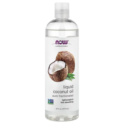 NOW Foods, Aceite líquido de coco puro fraccionado, 16 fl oz (473 ml)