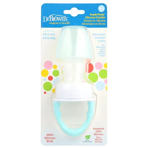 Dr. Brown's, Alimentador de silicona de Fresh Firsts™, 4 meses en adelante, Menta, 1 unidad