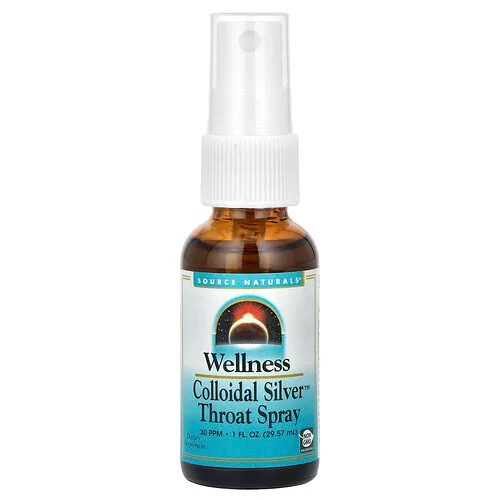 Source Naturals, Bienestar, Spray para la garganta Colloidal Silver™, 30 ppm, 29,57 ml (1 oz. líq.)