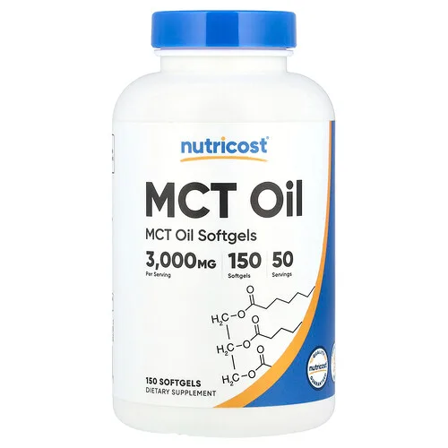 Nutricost, Aceite de MCT, 150 cápsulas blandas (1000 mg por cápsula blanda)