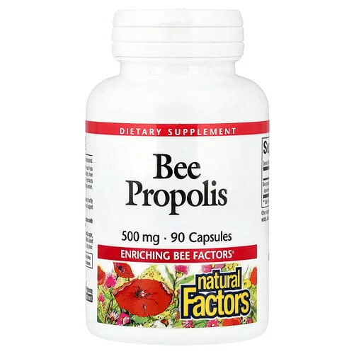 Natural Factors, Propóleo de abeja, 500 mg, 90 cápsulas