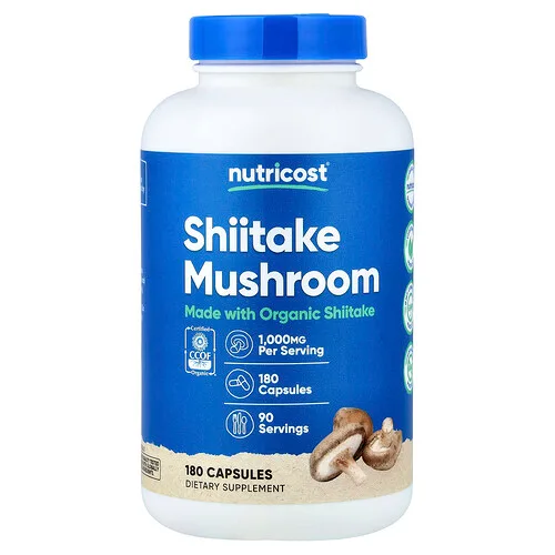 Nutricost, Hongo shiitake, 180 cápsulas (500 mg por cápsula)