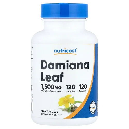 Nutricost, Hoja de damiana, 120 cápsulas (150 mg por cápsula)
