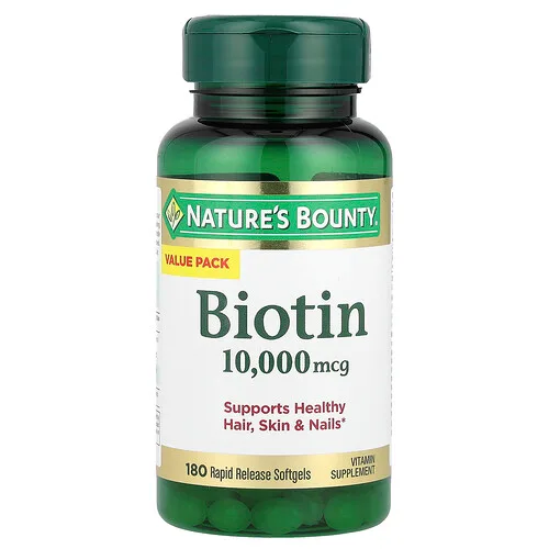 Nature's Bounty, Biotina, 10.000 mcg, 180 cápsulas blandas de liberación rápida