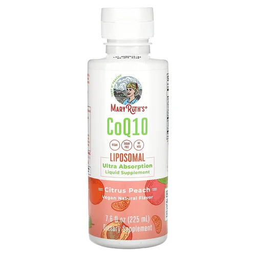 MaryRuth's, CoQ10 liposomal, Cítricos y melocotón, 225 ml (7,6 oz. líq.)