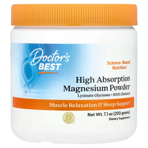 Doctor's Best, Magnesio de alta absorción en polvo, 200 g (7,1 oz)