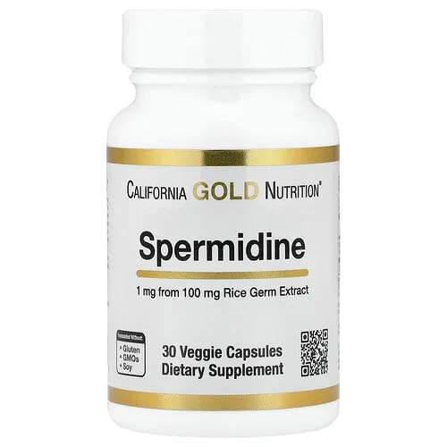 California Gold Nutrition, Espermidina, Extracto de germen de arroz, 1 mg, 30 cápsulas vegetales