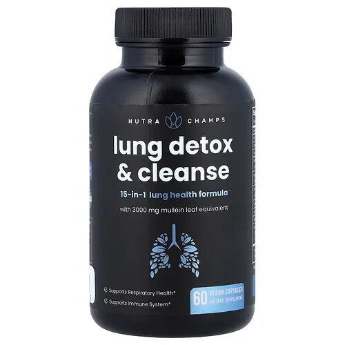 NutraChamps, Desintoxicación y limpieza pulmonar, 60 cápsulas veganas