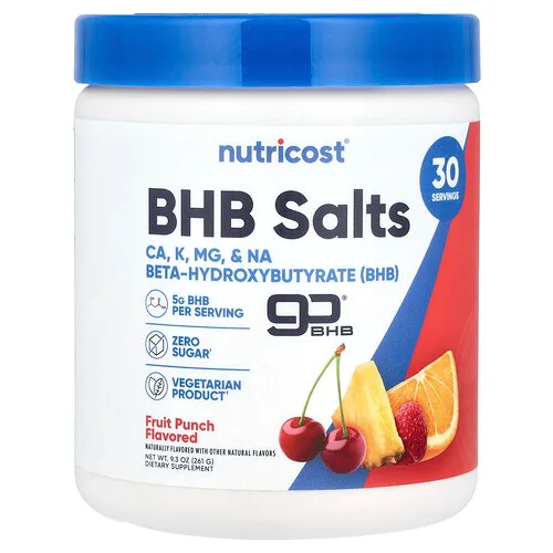 Nutricost, BHB Salts, GoBHB®, Ponche de frutas, 261 g (9,3 oz)