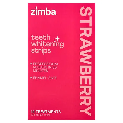 Zimba, Tiras para blanquear los dientes, Fresa, 14 tratamientos