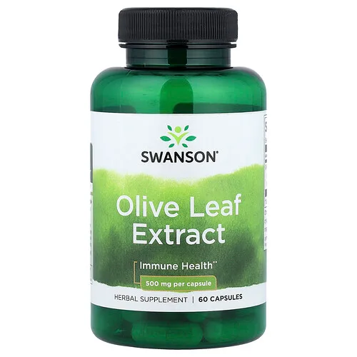 Swanson Vitamins, Extracto de hoja de olivo, 500 mg, 60 cápsulas