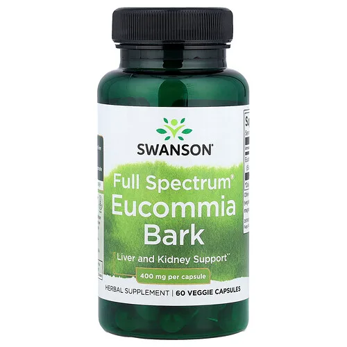 Swanson Vitamins, Corteza de Eucommia Full Spectrum®, 400 mg, 60 cápsulas vegetales