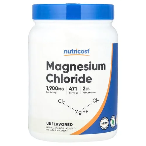 Nutricost, Cloruro de magnesio, Sin sabor, 907 g (32,4 oz)
