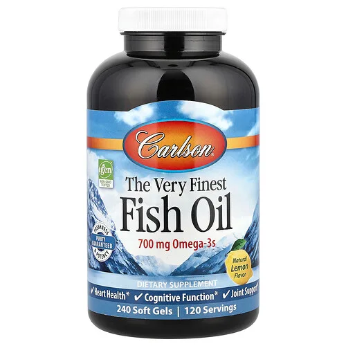 Carlson, El mejor aceite de pescado, Limón natural, 240 cápsulas blandas