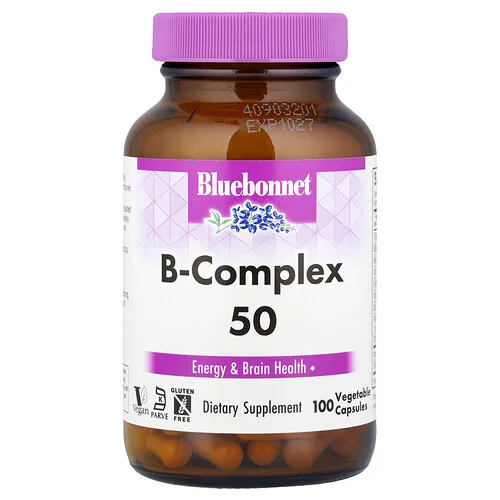 Bluebonnet Nutrition, Complejo B 50, 100 cápsulas vegetales