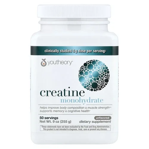 Youtheory, Monohidrato de creatina, Sin sabor, 255 g (9 oz)