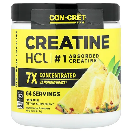 Con-Cret, Clorhidrato de creatina, Piña, 61,4 g (2,2 oz)