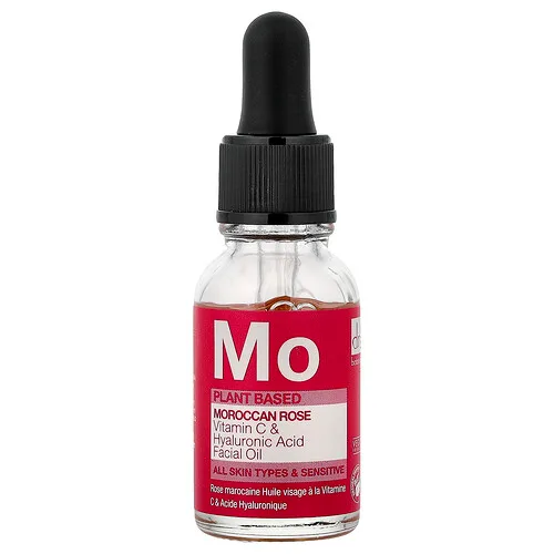 Dr. Botanicals, Aceite facial de rosa marroquí con vitamina C y ácido hialurónico, Todo tipo de piel y las sensibles, 15 ml (0,51 oz. líq.)