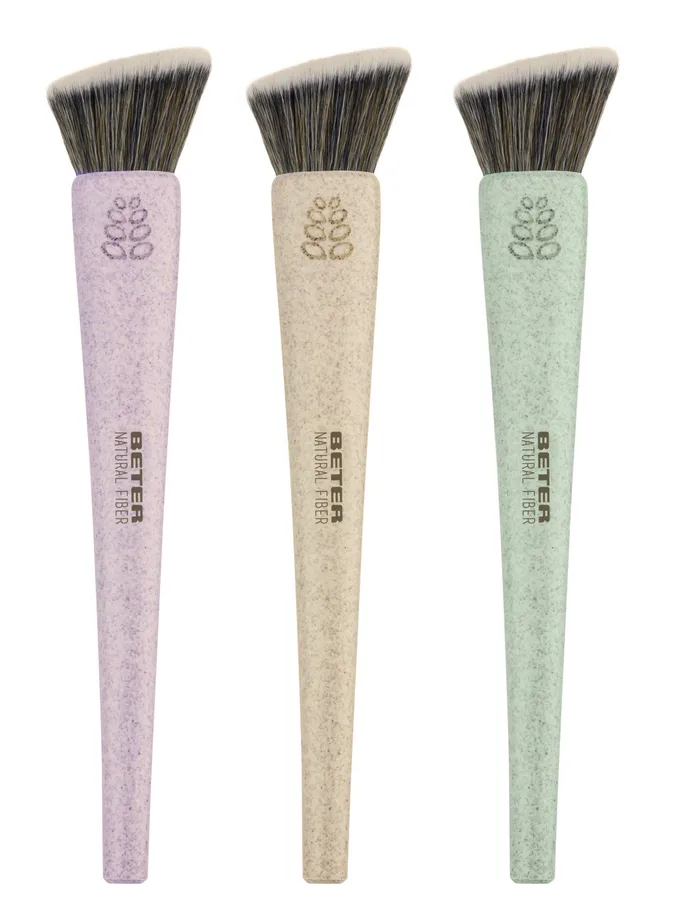 Natural Fiber Brocha Flat Top Kabuki Maquillaje Fluido