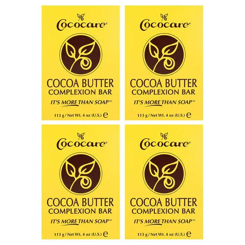 Cococare, Barras de jabón para el cutis con manteca de cacao, 4 unidades, 113 g (4 oz) cada una