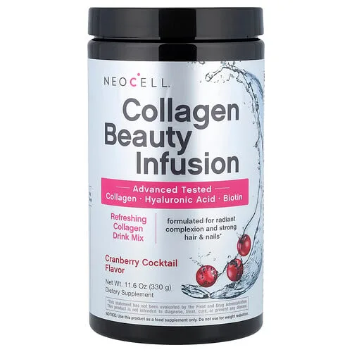 NeoCell, Mezcla para preparar bebidas con infusión de belleza con colágeno, Cóctel de arándanos rojos, 330 g (11,6 oz)