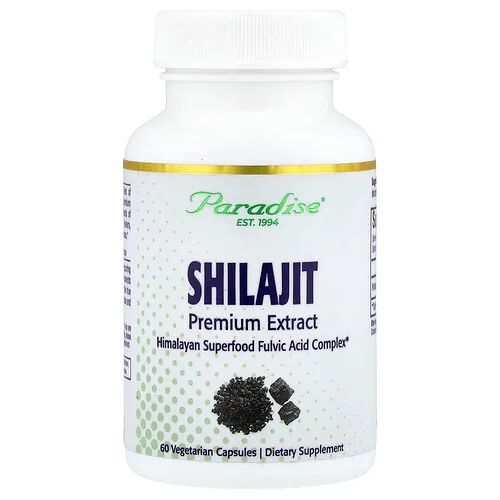 Paradise Herbs, Extracto prémium de shilajit, 250 mg, 60 cápsulas vegetales