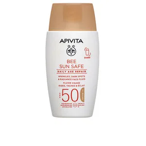 BEE SUN SAFE fluido facial, reparación antiedad diaria con color SPF50 50 ml