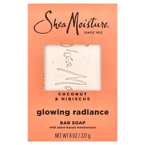 SheaMoisture, Barra de jabón, Glowing Radiance, Coco e hibisco, 227 g (8 oz)