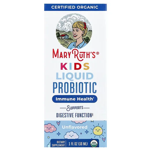 MaryRuth's, Probiótico líquido orgánico para niños, 4 años en adelante, Sin sabor, 2000 millones de UFC, 30 ml (1 oz. líq.)
