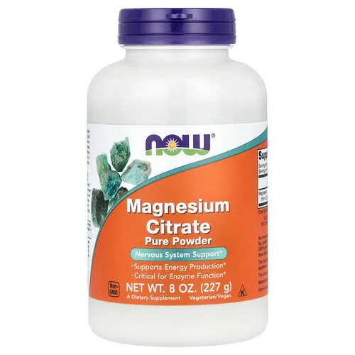 NOW Foods, Citrato de magnesio puro en polvo, 227 g (8 oz)