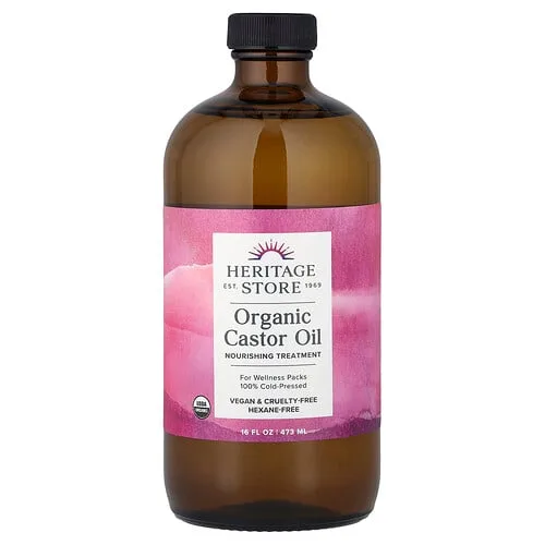 Heritage Store, Aceite de ricino orgánico, 473 ml (16 oz. líq.)