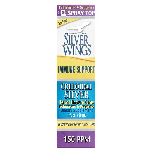 Natural Path Silver Wings, Spray de tintura herbal con plata coloidal, Equinácea y orégano, 30 ml (1 oz. líq.)